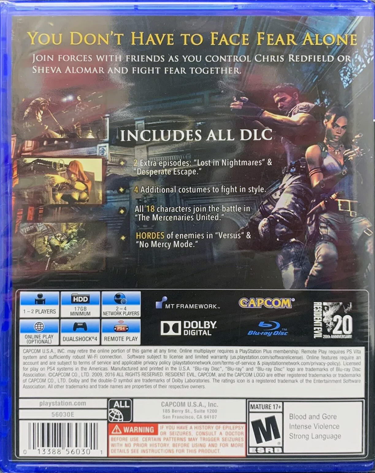 Resident Evil 5 HD PS4 (Brand New Factory Sealed US Version) PS4