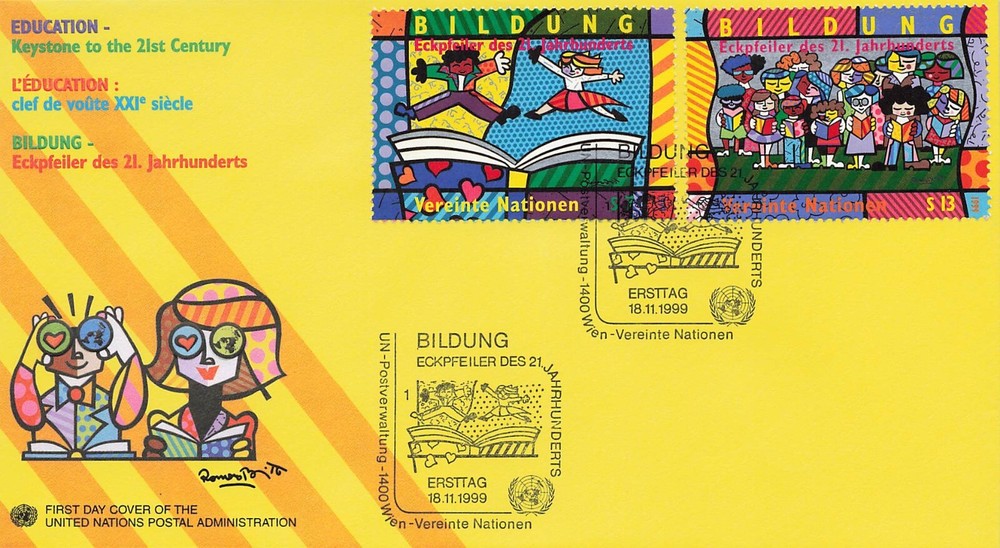 United Nations Vienna 266-267 FDC UNPA Education