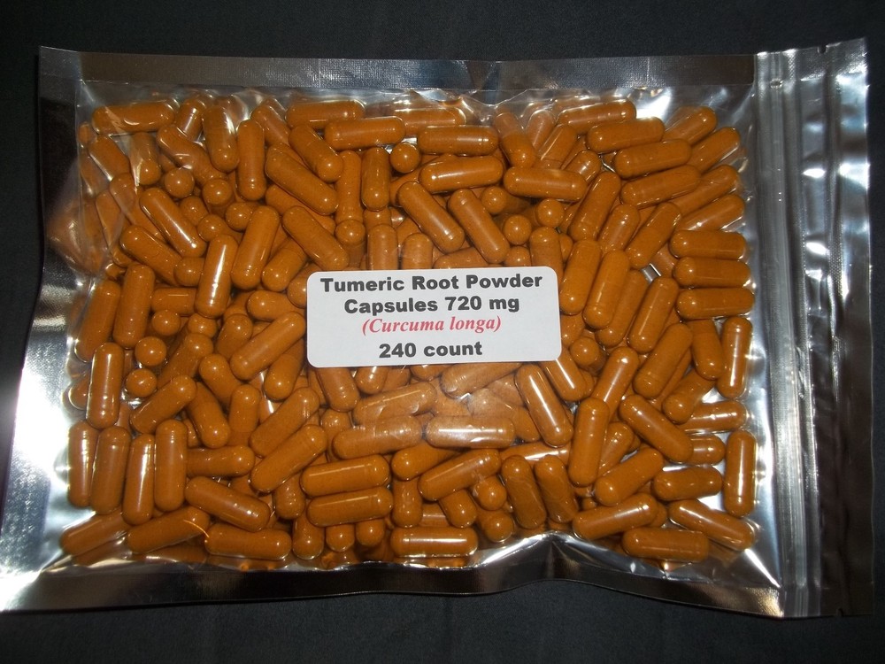 Tumeric (Turmeric) Root Powder Capsules (Curcuma longa) 720 mg  240 count