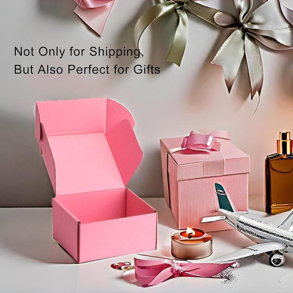 25 Pack Pink Shipping Boxes Cardboard Mailer Boxes for Packaging Gift Boxes