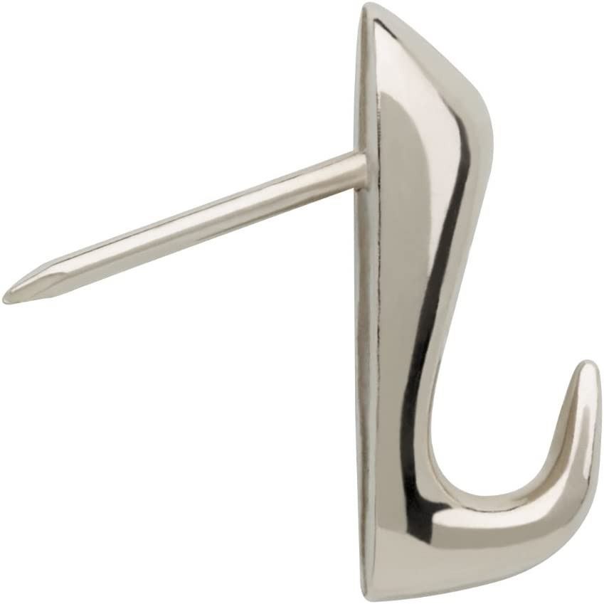 (8-Pack) Push Pin Hooks Nickel Plated