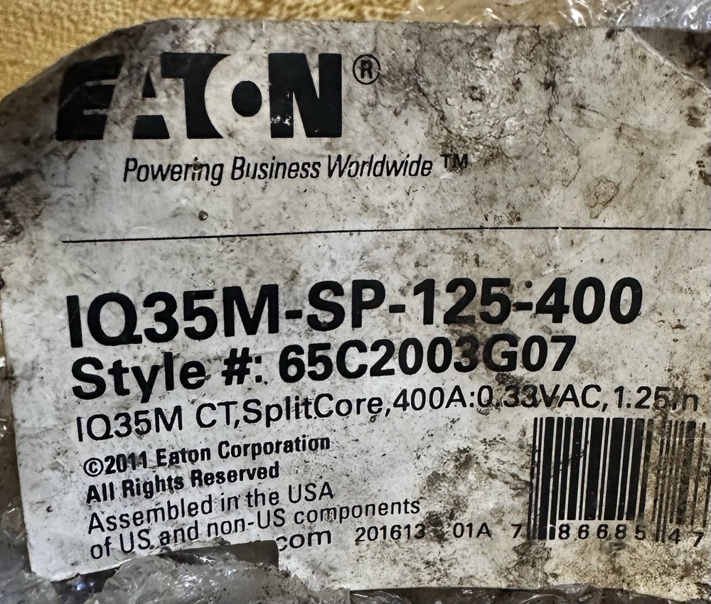 Eaton IQ35M-SP-125-400 Current Transformers (qty 2)