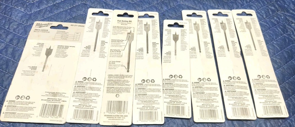 Milwaukee Flat Boring Bits