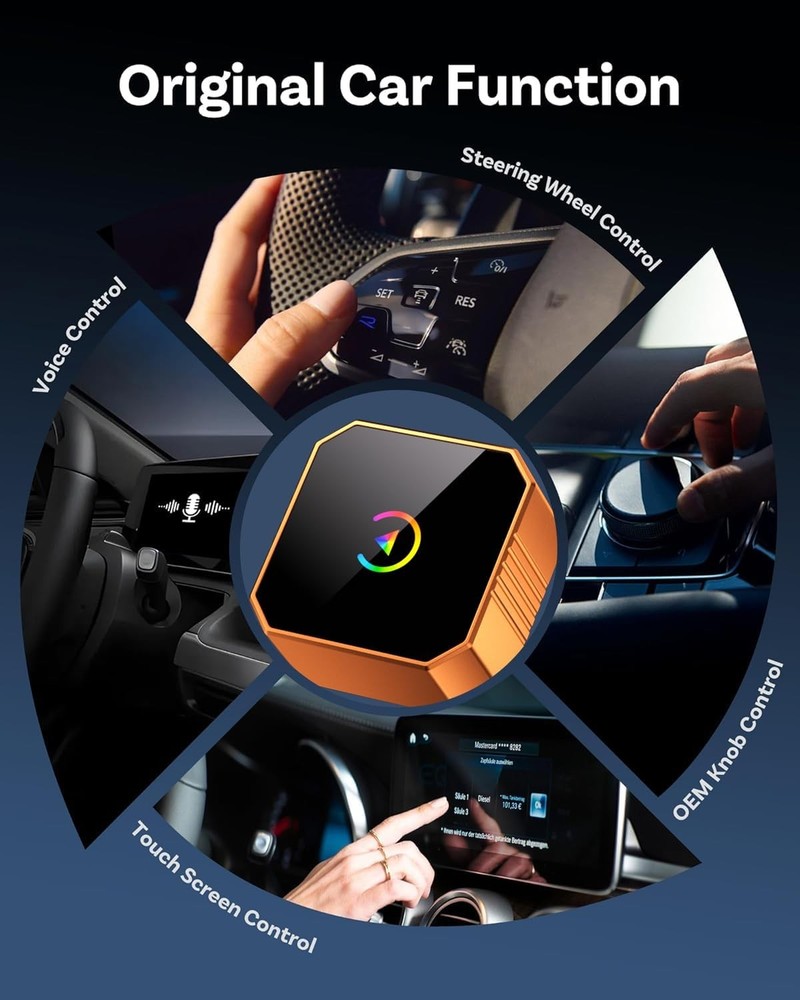 2026 Mini Wireless CarPlay Adapter Wired to Wireless for CarPlay & Android Auto