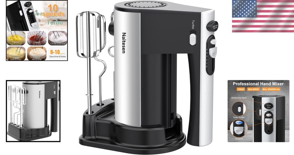 Compact & Efficient Electric Mixer with Turbo Boost – Ultimate Baking Companion