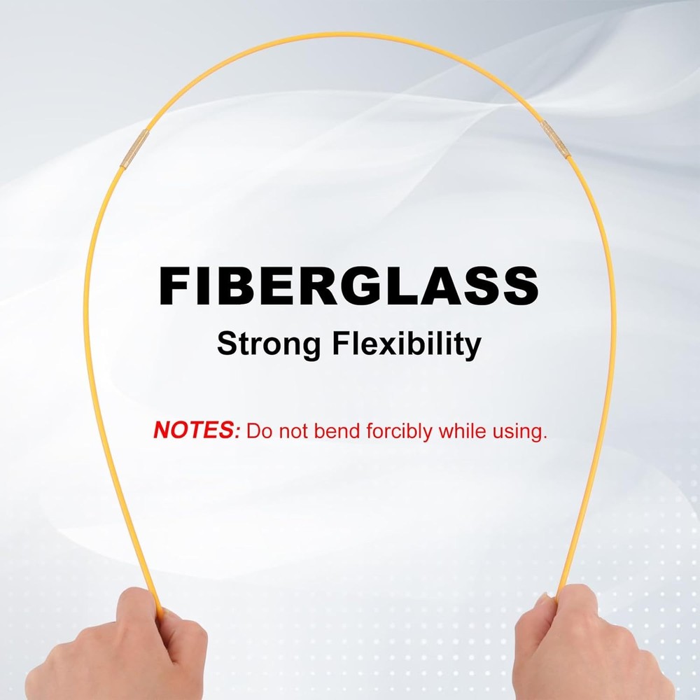 22FT Fiberglass Running Electrical Wire Cable Pulling 22FT-16 Rods, Orange