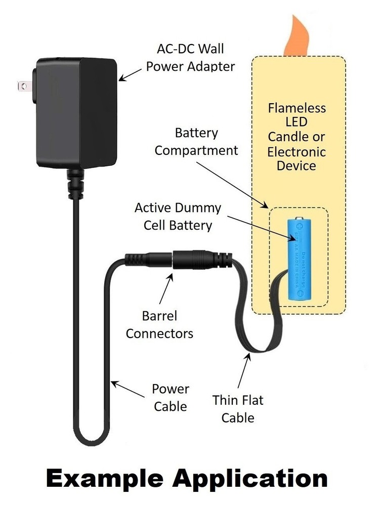 1 x AA Battery Replacement Eliminator Kit for Electronic Devices