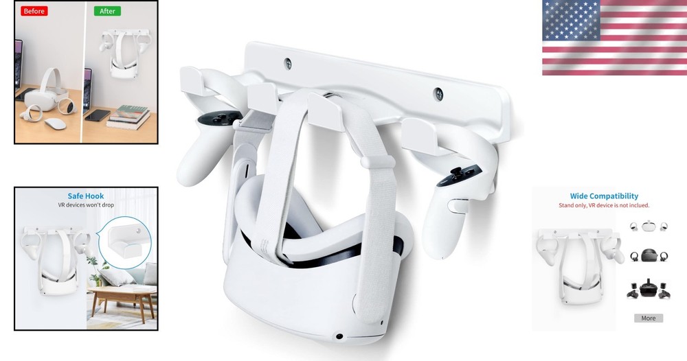 Sturdy VR Headset Wall Mount Hook for All Major VR Systems – Easy Installation