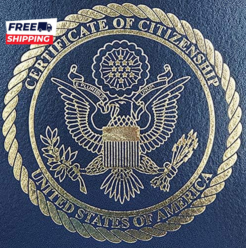 U.S. Citizenship and Naturalization Certificate Holder. Gold American Eagle Logo