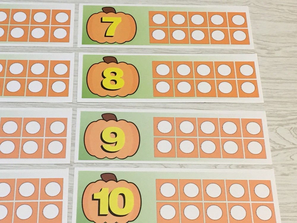 Halloween - Pumpkin Ten-Frames - Laminated Activity Set - Teaching Supplies