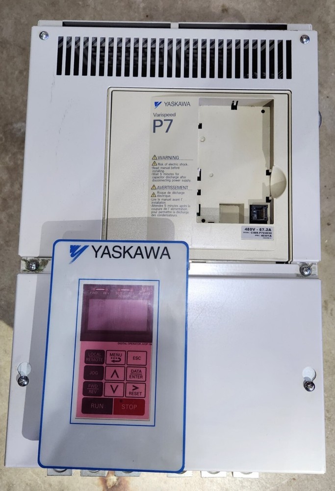 YASKAWA ELECTRIC CIMR-P7U4030 50HP VARIABLE FREQUENCY DRIVE.