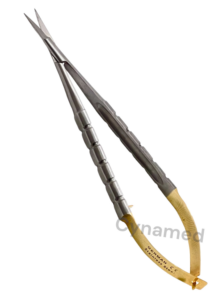 Castroviejo Scissors 6" Straight Micro with Gold Handle - Sharp Tips - German