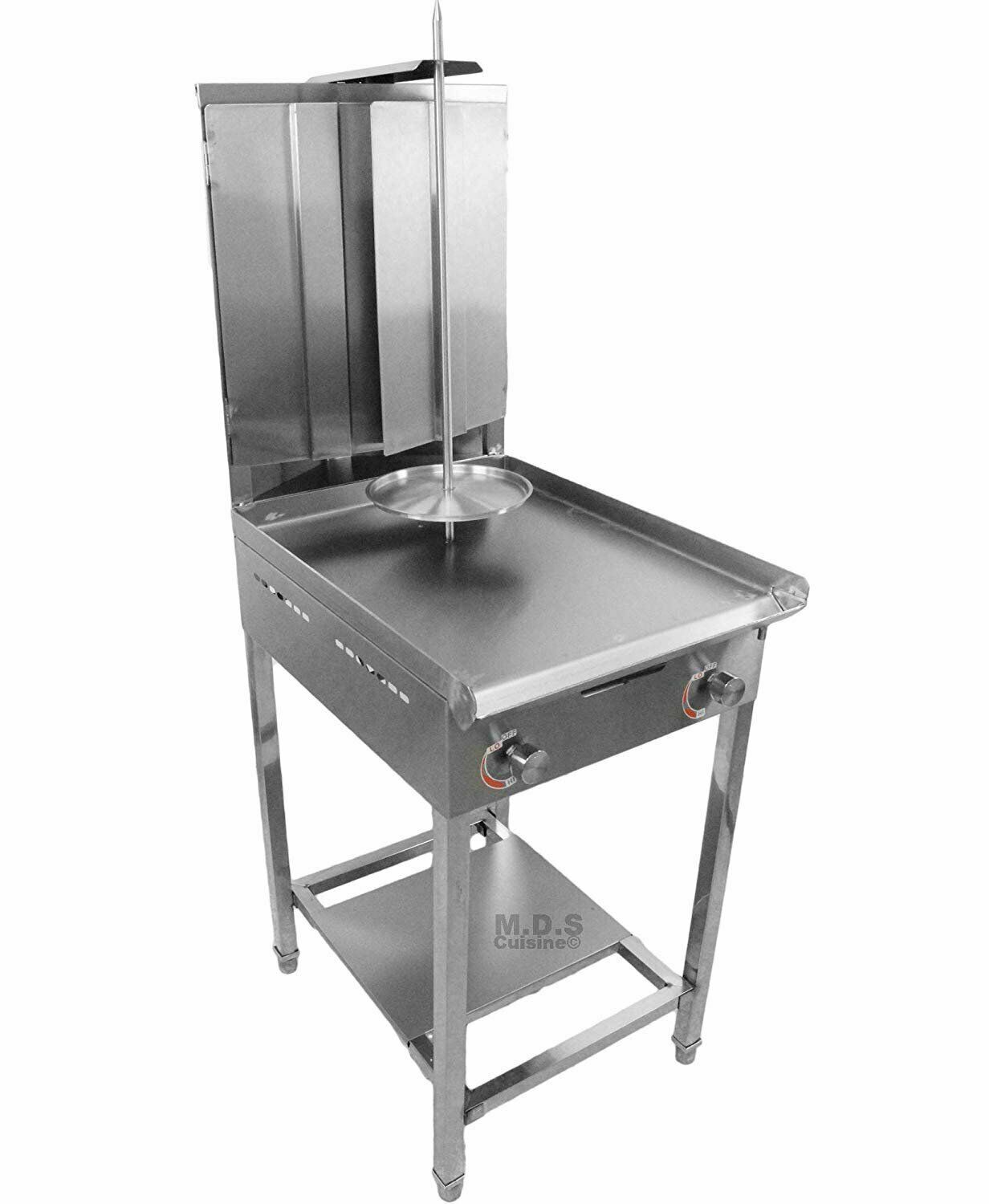 NEW Trompo Tacos Al Pastor Stainless Steel Shawarma Griddle Cooker Propane 2B