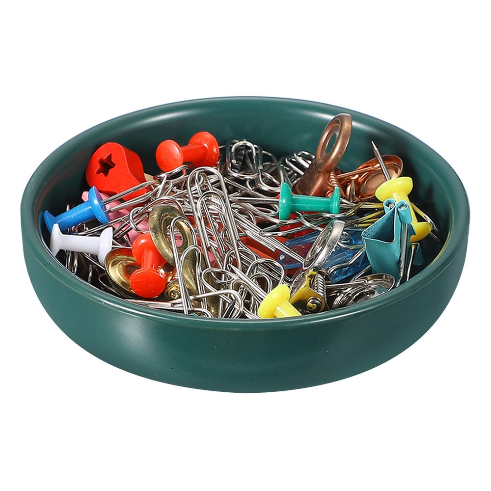 Round Paper Clip Holders, Dark Green