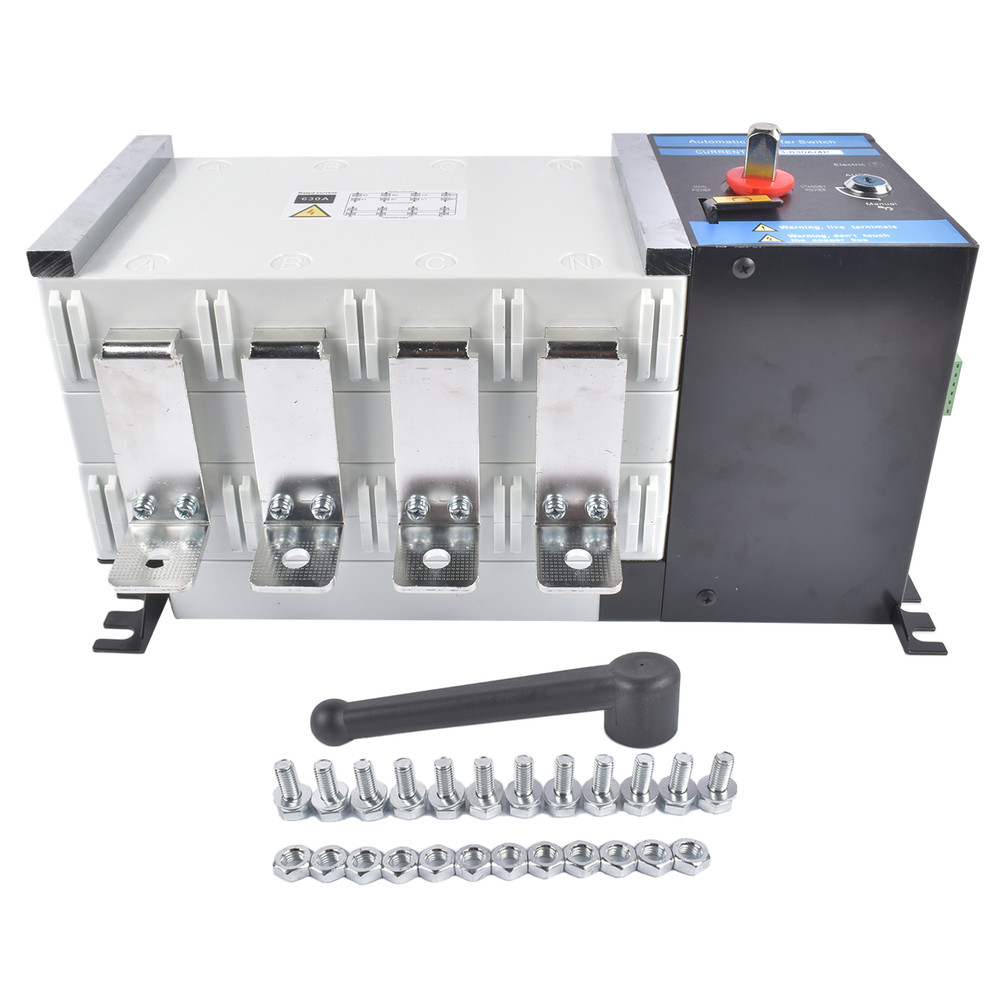 Industrial Automatic Transfer Switch 4P 630A 110V or 220V High Quality Plastic