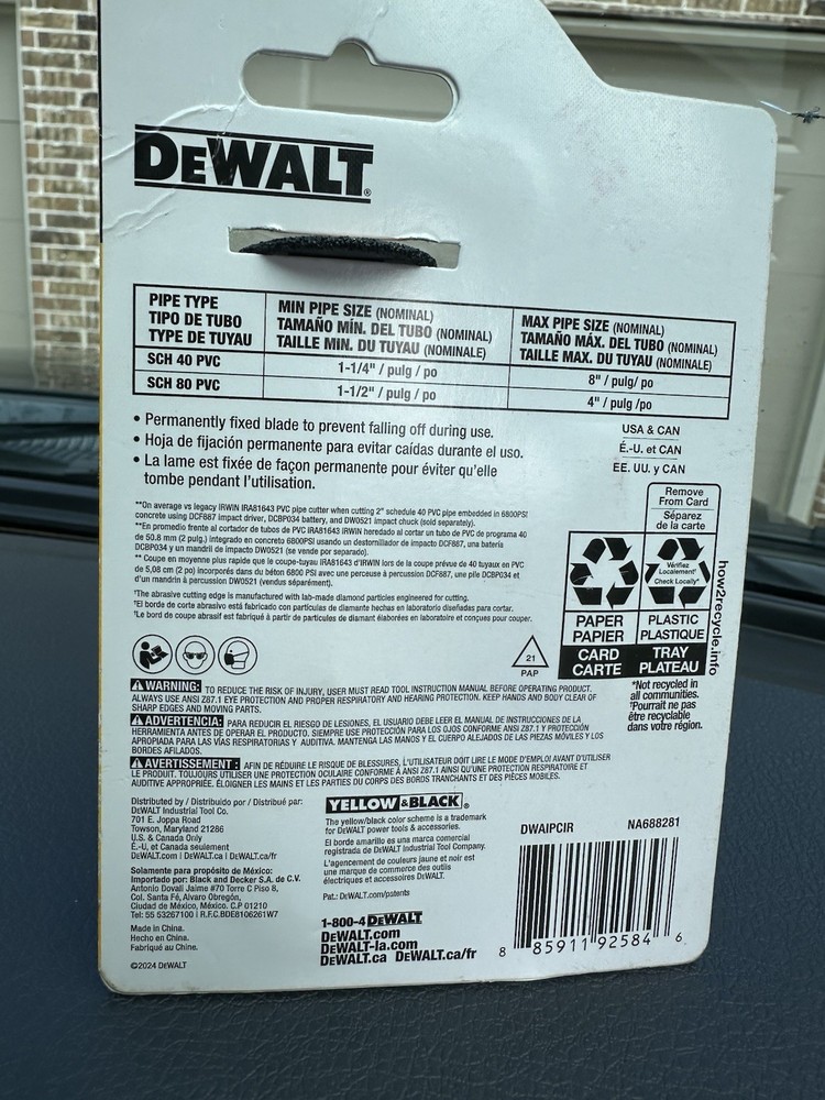 Dewalt Impact Connect Inside PVC Pipe Cutter (DWAIPCIR)