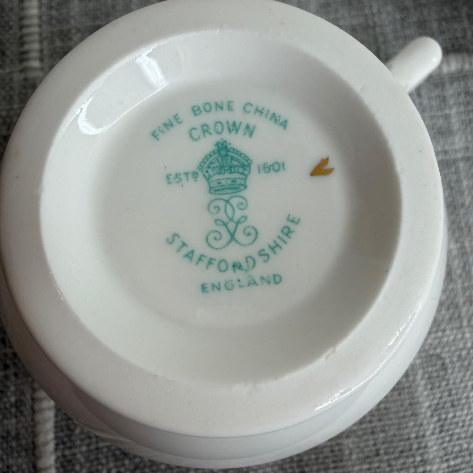 Crown Staffordshire Classic Footed Cup And Saucer Gold Lace White & Gold