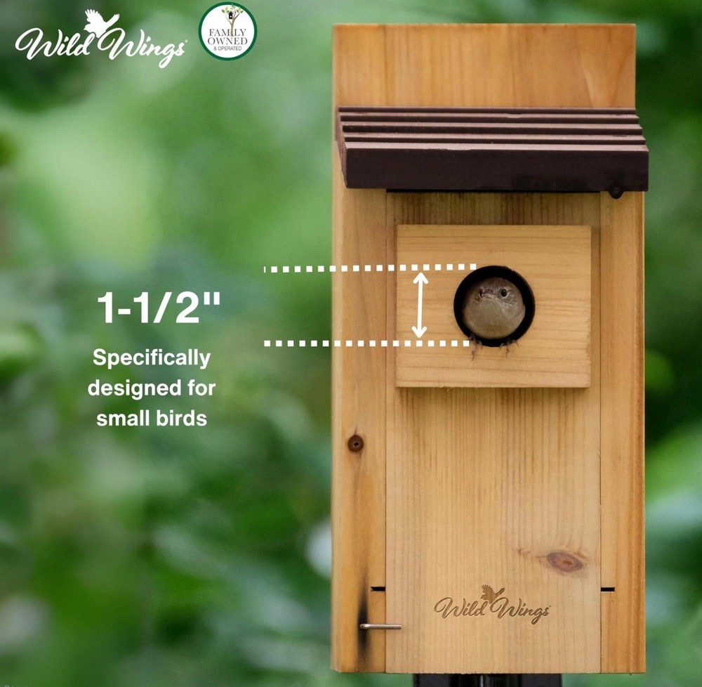 Cedar Blue Bird Box House for Backyard Nesting - Durable & Weatherproof