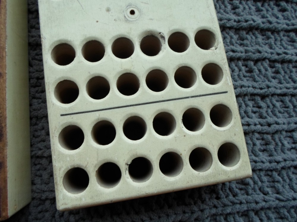 (2) wooden blocks - shell HOLDERS - casing RACKS - cartridge TRAYS - reloading