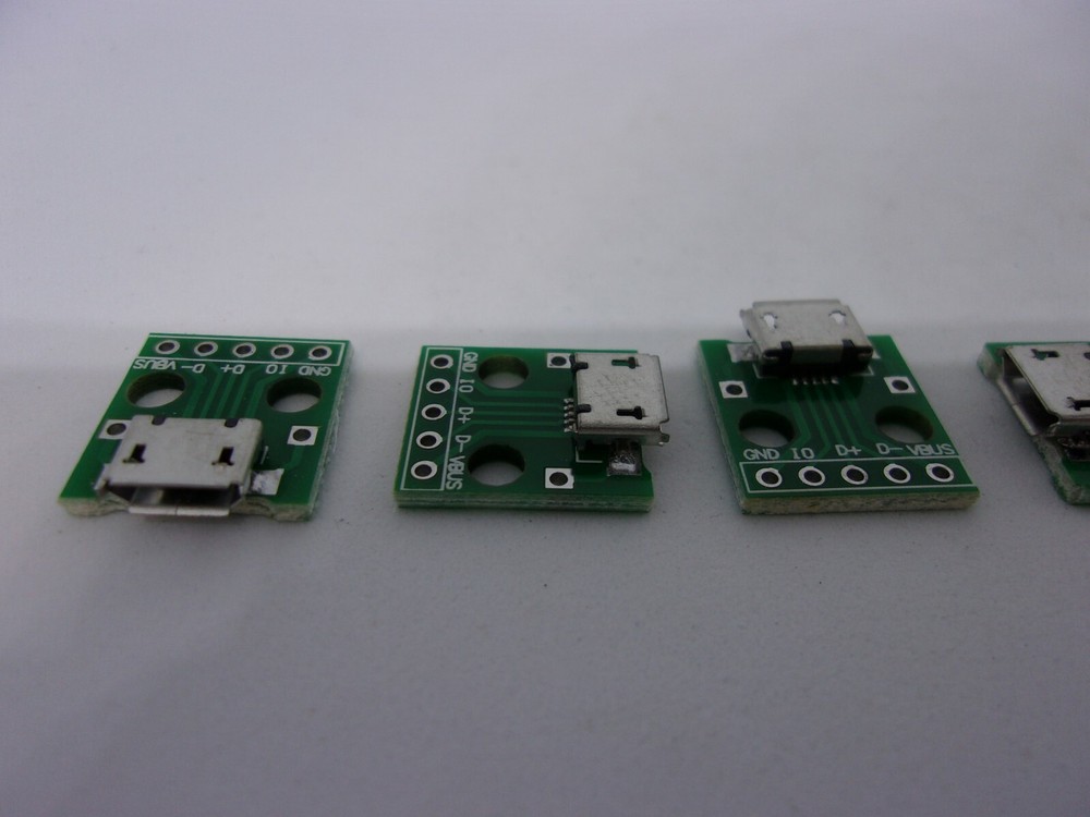 5 Pcs Pack MICRO USB to DIP Adapter 5 Pins Type B Socket PCB Prototype Board Lot