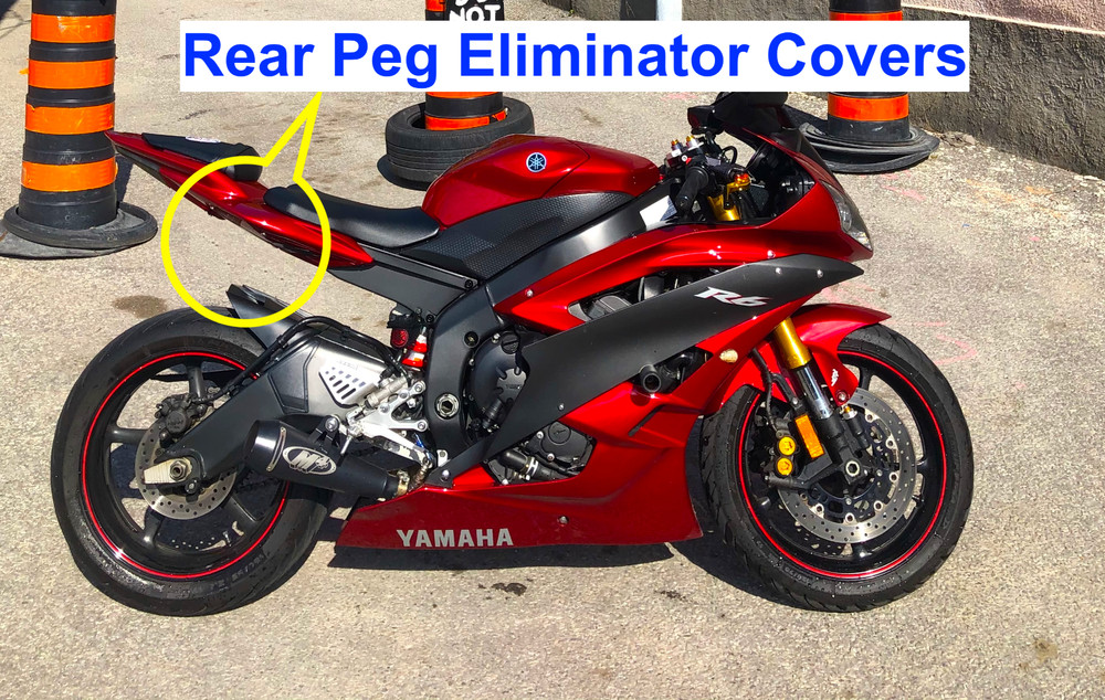 YAMAHA R6 Passenger Peg DELETE, 08-16 White