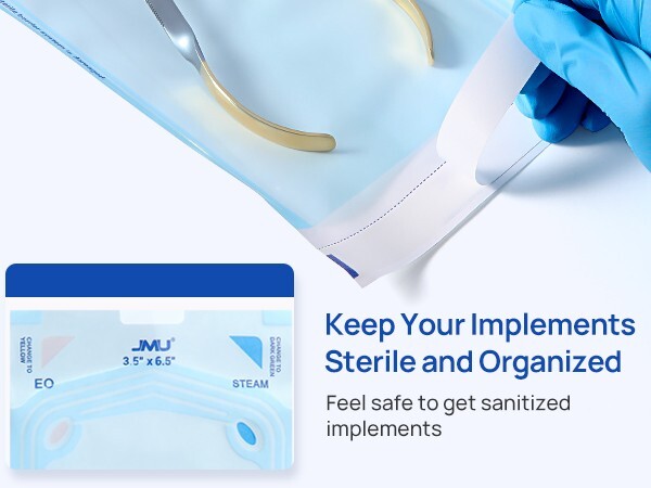 2000pcs Self-Sealing Sterilization Pouches with Indicators 2-3/4"x10"
