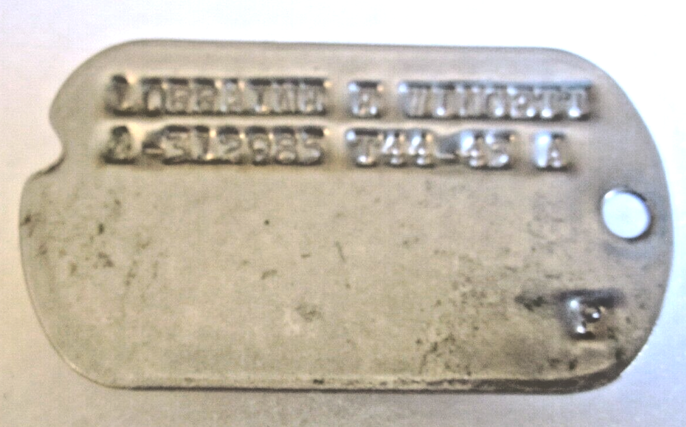 WWII DOG TAG for LORRAINE E. WINGETT 1944-5
