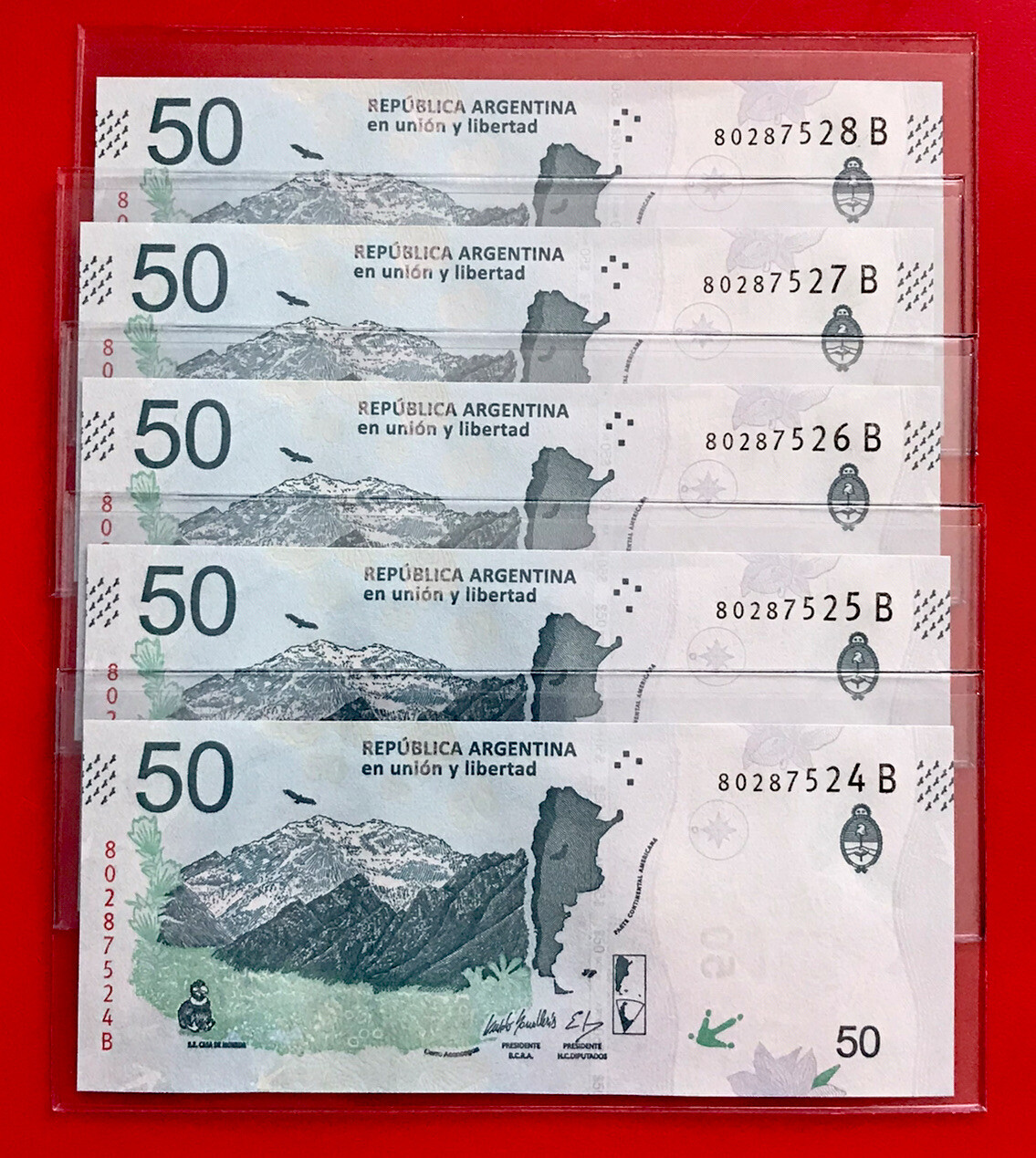 New Argentina, 50 Pesos CONDOR (2018-2020 ) P-363, B-Series ,Uncirculated