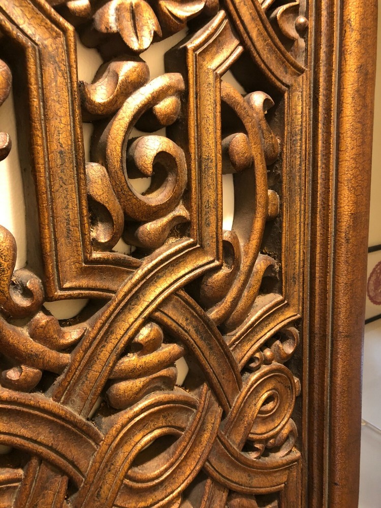 MASSIVE Balinese Style Art Deco Mirror, rustic bronze