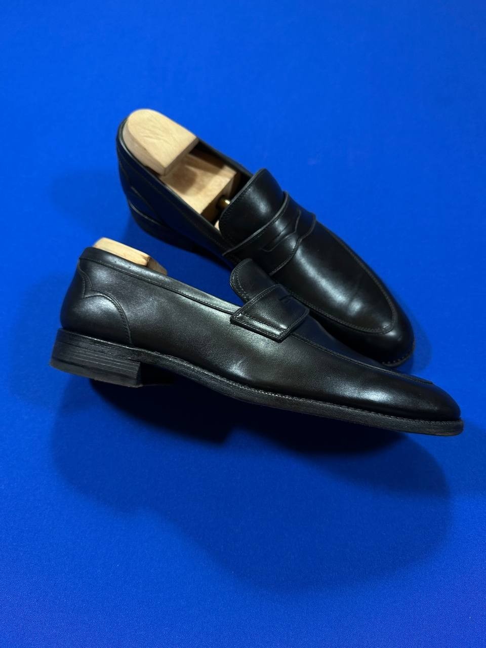 Ermenegildo Zegna men’s black leather penny loafers dress shoes SZ EU 6, US 7
