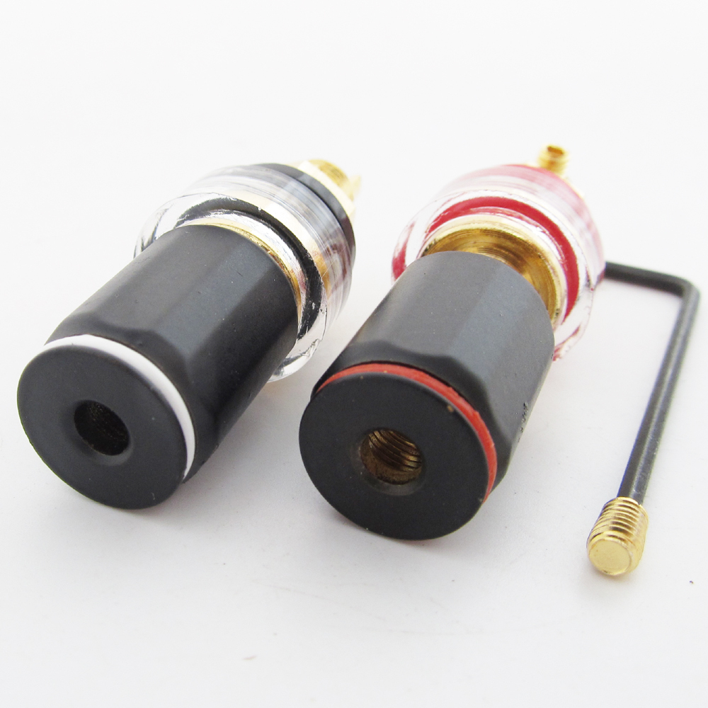 4pcs High Quality Brass HiFi Amplifier Speaker Terminal Binding Post 50mm