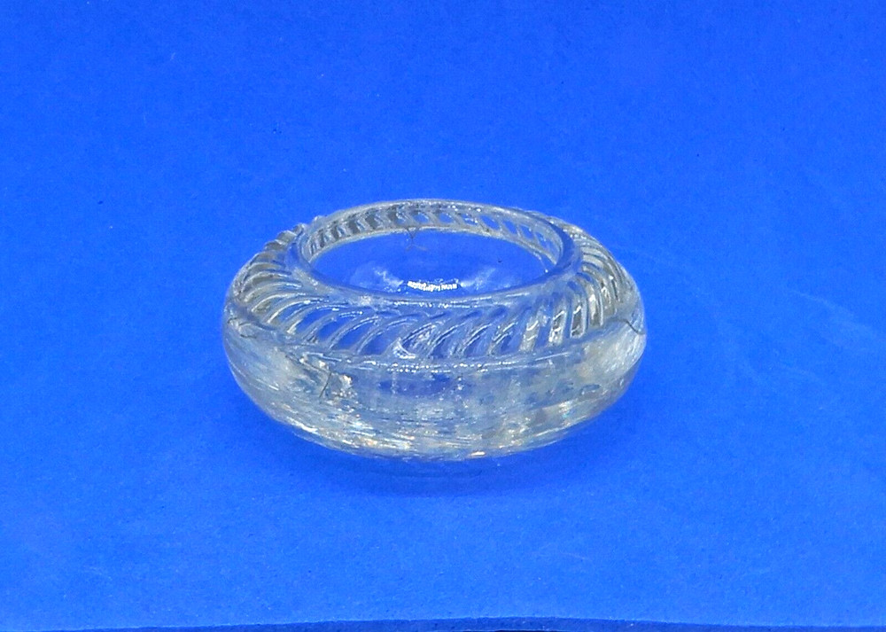 Clear  Crystal Round Open Salt Dip Cellar Star Base