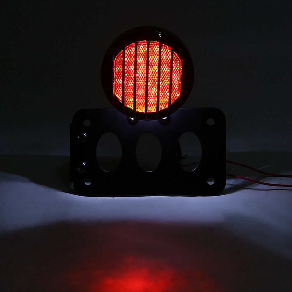 Side Mount License Plate Bracket Motorcycle Tail Light Holder For Harley Bobber~