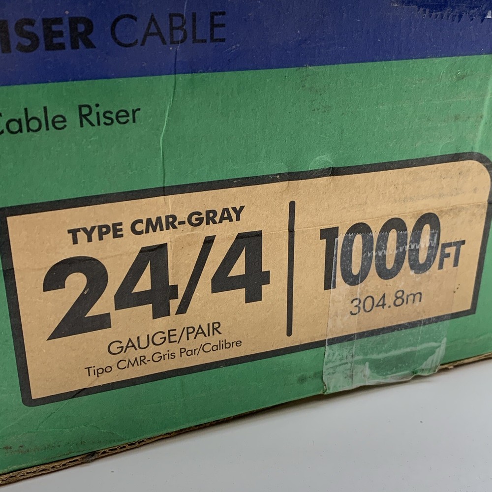 578ft SouthWire Type UTP CMR Gray 24/4 CAT5e Riser Cable