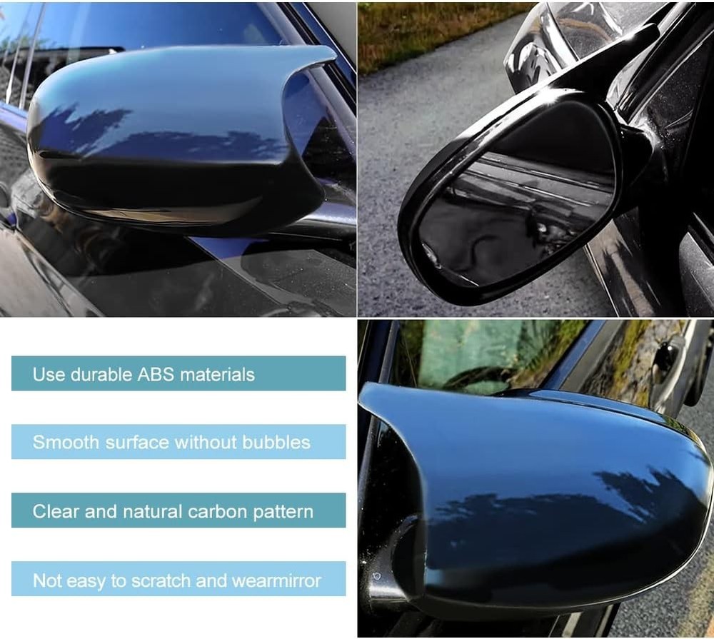 Gloss Black M3 Style Wing Mirror Cover Cap for BMW E90 E91 E92 E93 E87 E81 2PCS