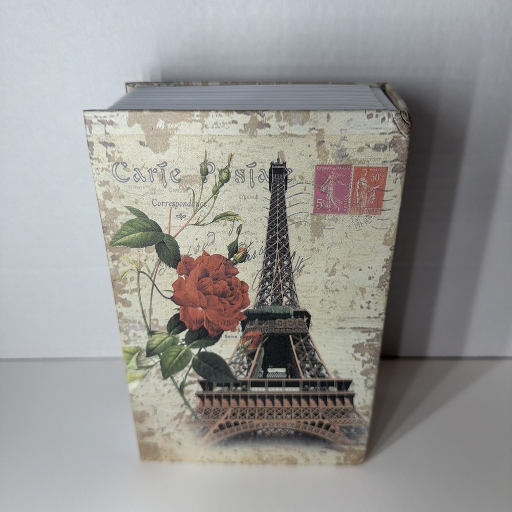 Paris/Eiffel Tower Book Storage Lock Box with Code and Instructions