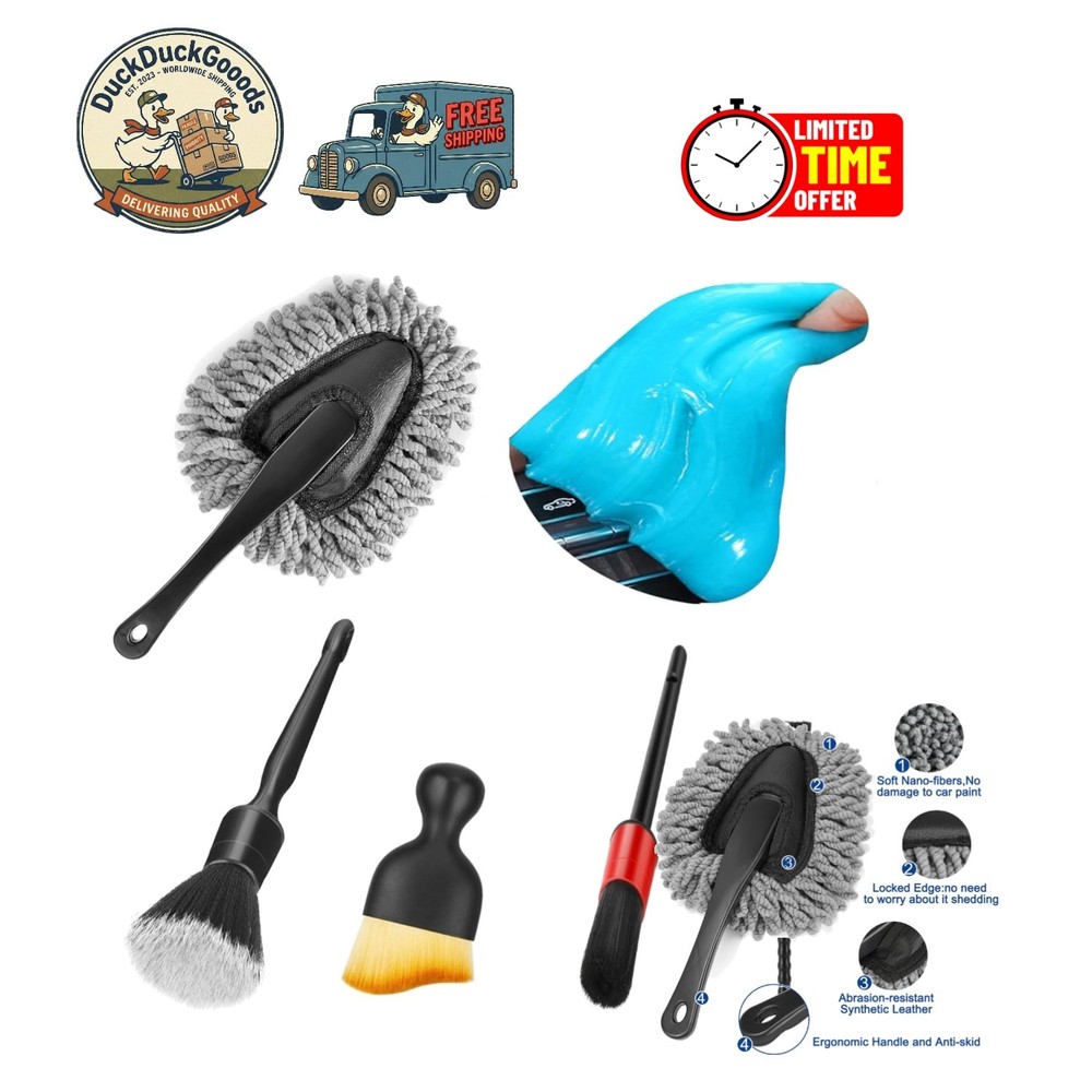 Soft Touch Car Interior Duster Brush - Anti-Scratch Cleaning Gel Kit Essentials