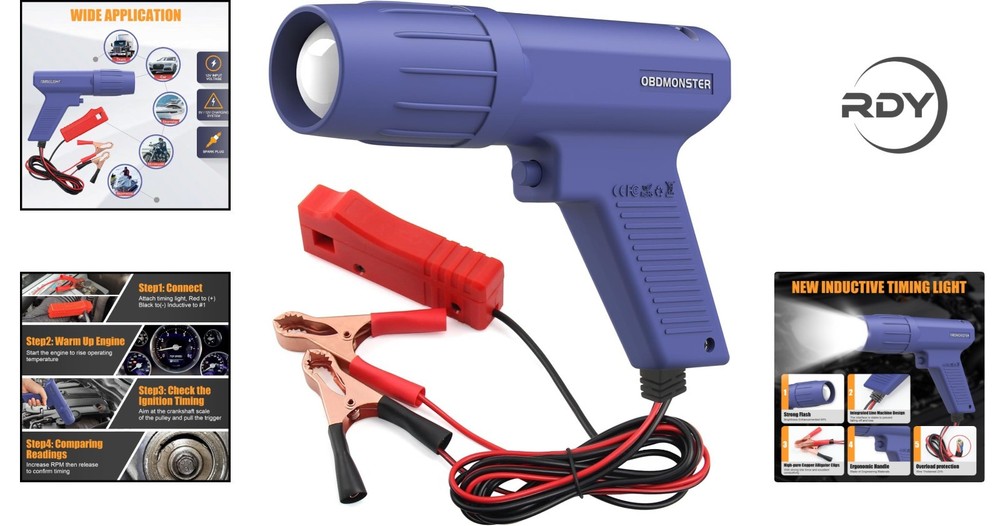 Adjustable Brightness Pro Ignition Timing Light with Strong Strobe Function