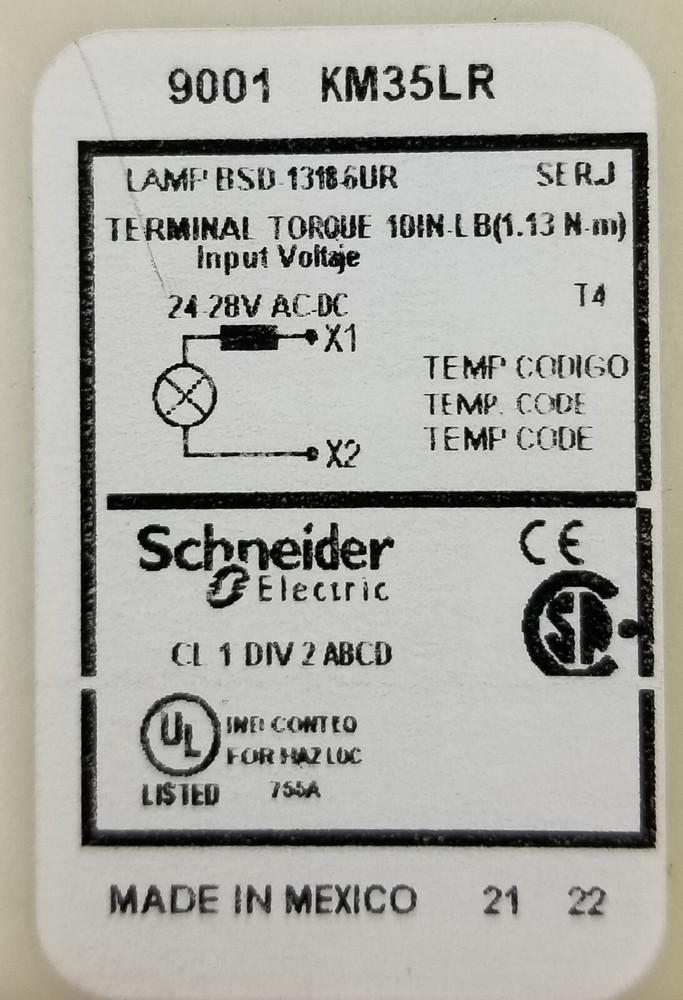 Schneider Electric Harmony 9001KM35LR Light Module Light Block 30mm LED Red NEW