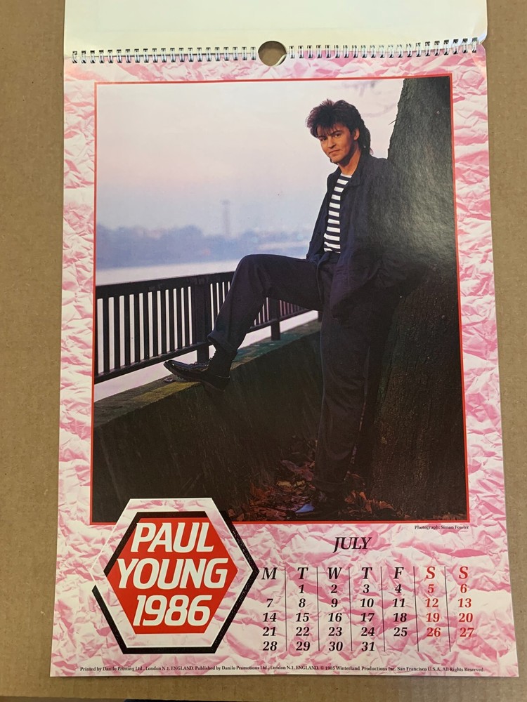 PAUL YOUNG 1986 calendar