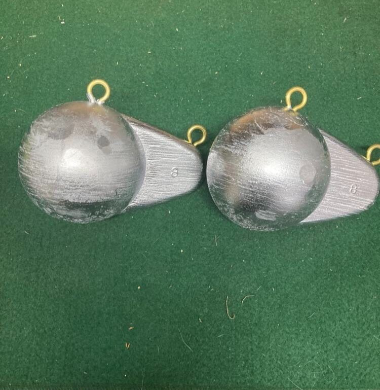 Two 8 lb Lead Downrigger Weights