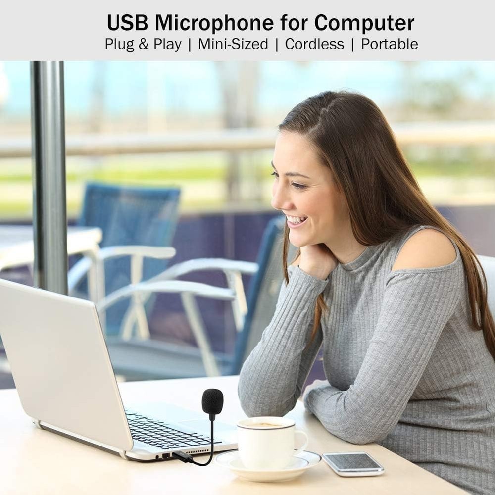 Omnidirectional Mini USB Microphone with Gooseneck for Effortless Online Classes