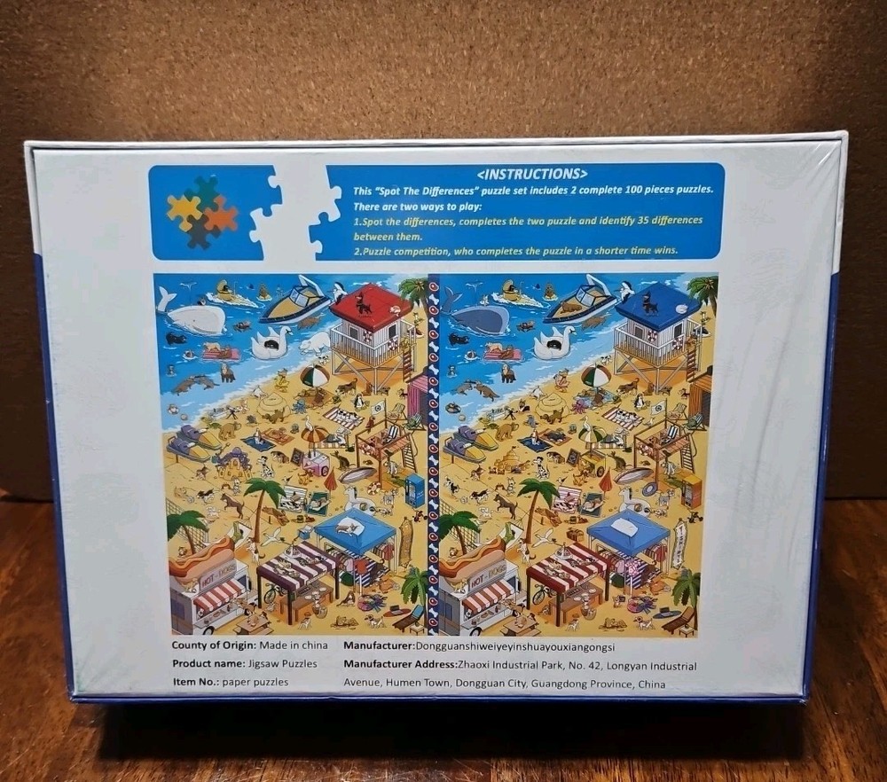 Spot the Difference Puzzle Beach Party 100 X 2