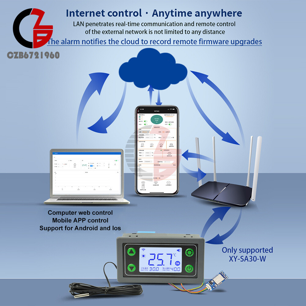 WIFI Remote Thermostat Digital Smart Automatic Temperature Controller with Probe
