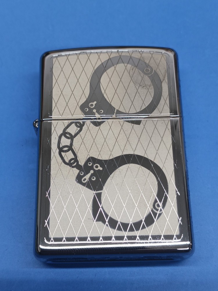 Zippo High Polish Chrome Handcuff Bling Lighter 28287