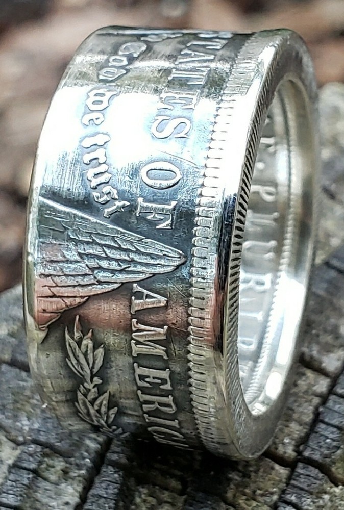 Real Silver Dollar Coin Ring size 13