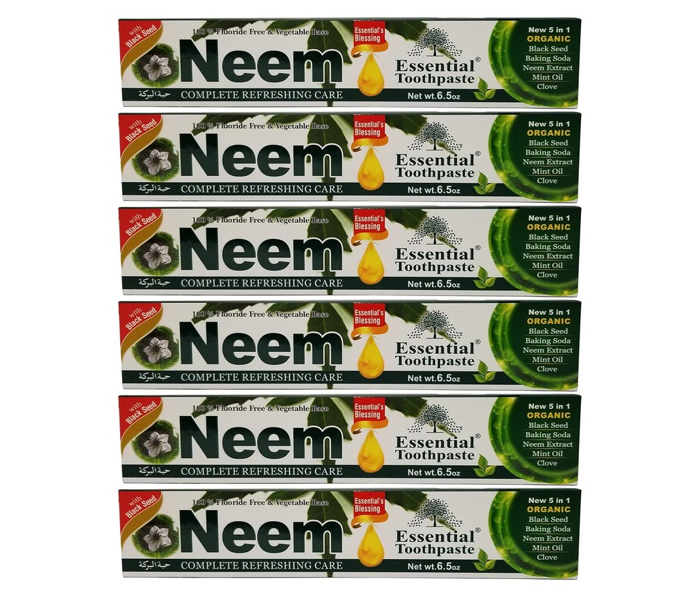 NEEM ESSENTIAL TOOTHPASTE NEW 5 in 1 FORMULA 6 PACK