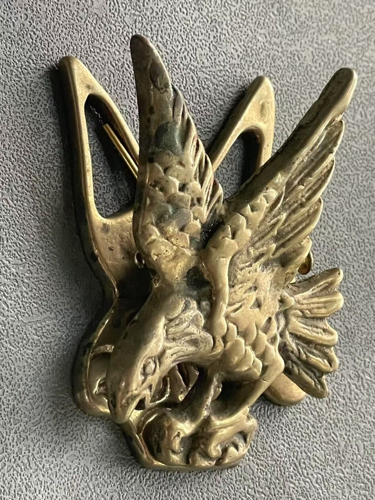 Vintage Solid Brass Eagle Paper Memo Letter Note Clip Paperweight 3"x2" Office