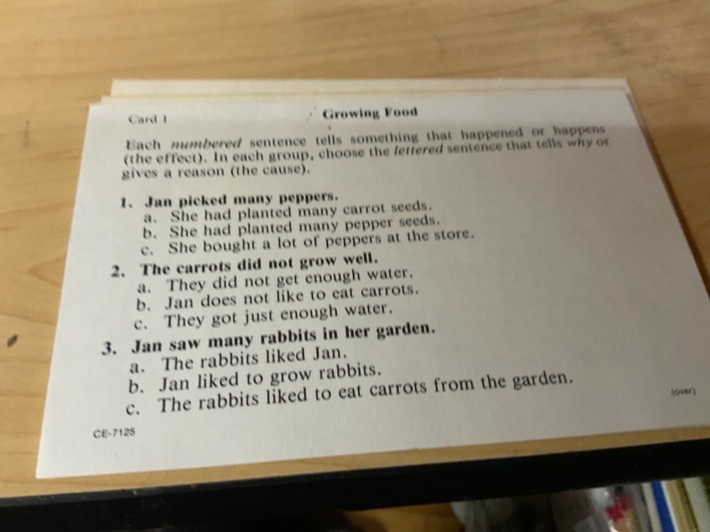 Reading for Comprehension Series - Finding Causes and Effect No. 7125