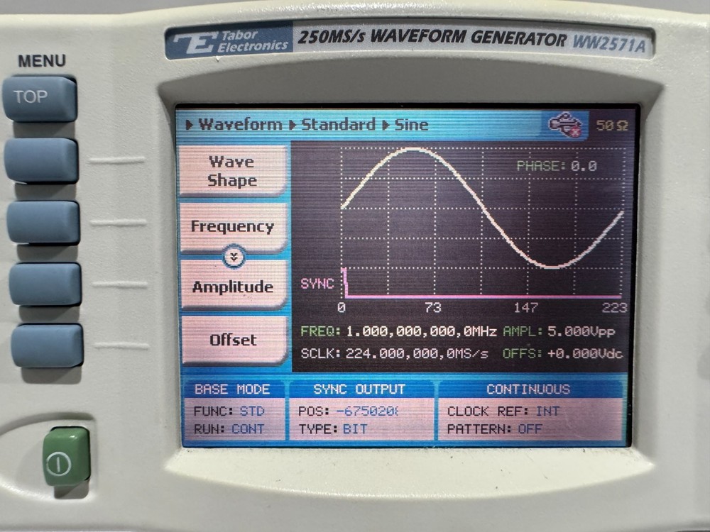 Tabor WW2571A 250MS/s Arbitrary Waveform Generator with LAN/USB/GPIB Interfaces